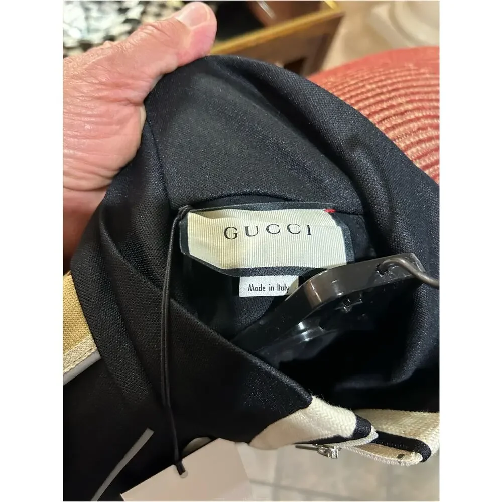 Men's Gucci GG ribbon oversized technical jersey, track, jacket, size XL